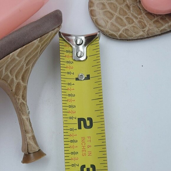 Liz Carine Snakeprint Leather Open Toe Studded Bow Kitten Heel Size 36.5… - Picture 12 of 12